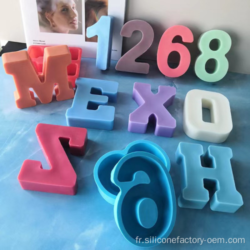 Moule de bougie moule en silicone lettres